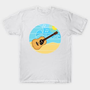 Acoustic Guitar Summer Music Festival Guitarist Musician Vacation T-Shirt